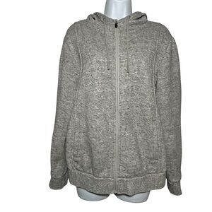Figs Women’s Gray Essential Hoodie Zip Up Scrubs Workwear Sweatshirt- Medium